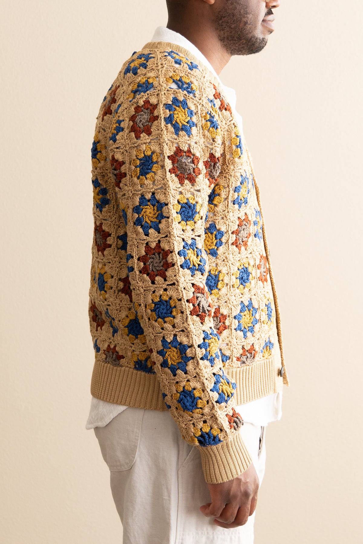 Corridor - Hand Crochet Pima Cardigan - Natural - Canoe Club