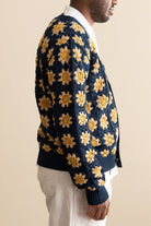 Corridor - Hand Crochet Pima Cardigan - Navy - Canoe Club