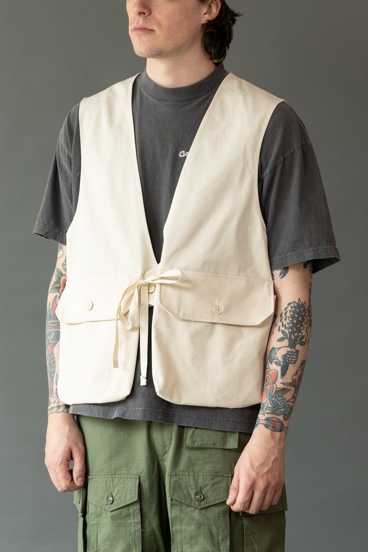 Engineered Garments - Fowl Vest - Natural 6.5oz Flat Twill - Canoe Club