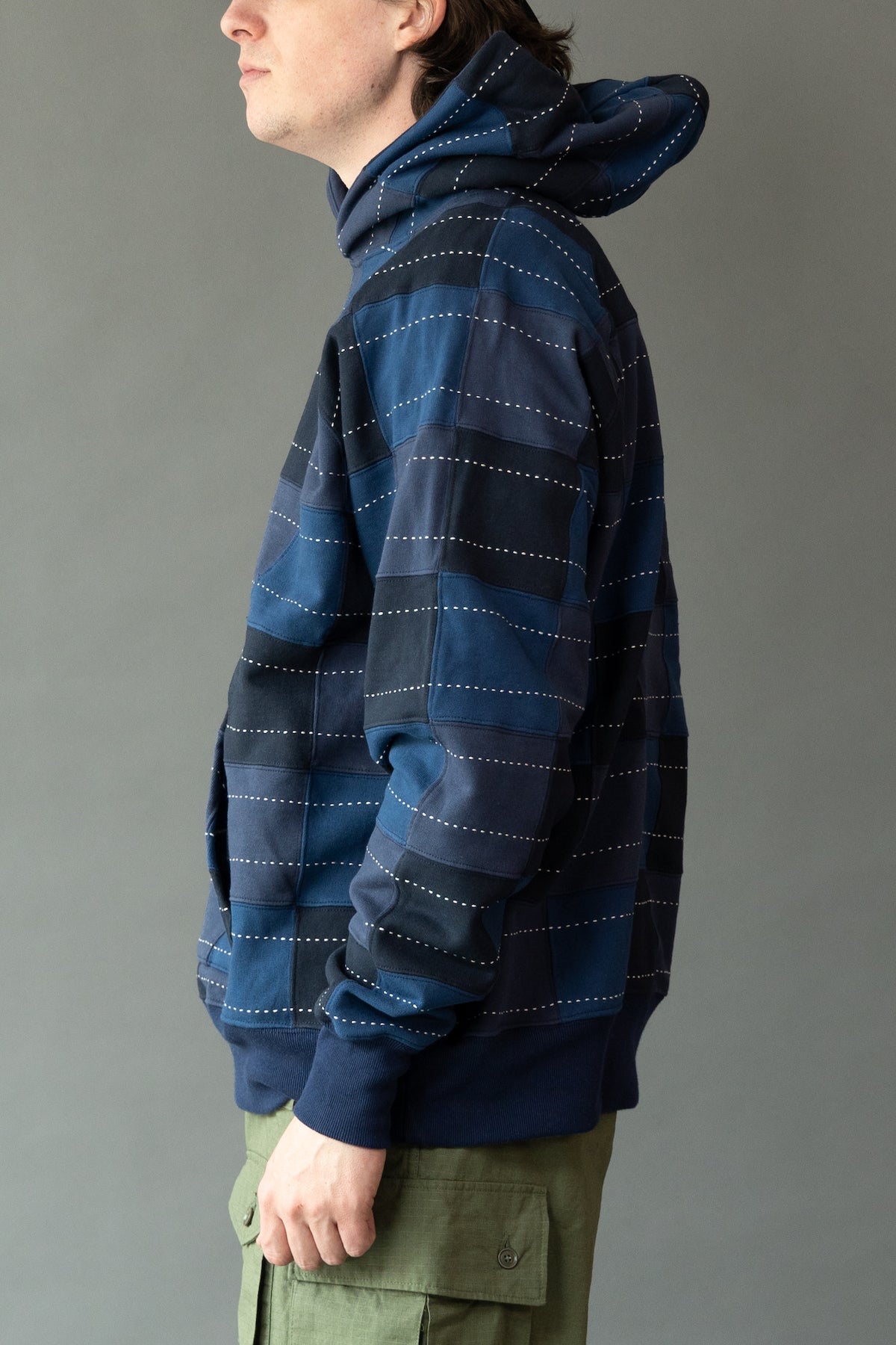 Samuel Zelig - Patchwork Hoodie - Blue - Canoe Club