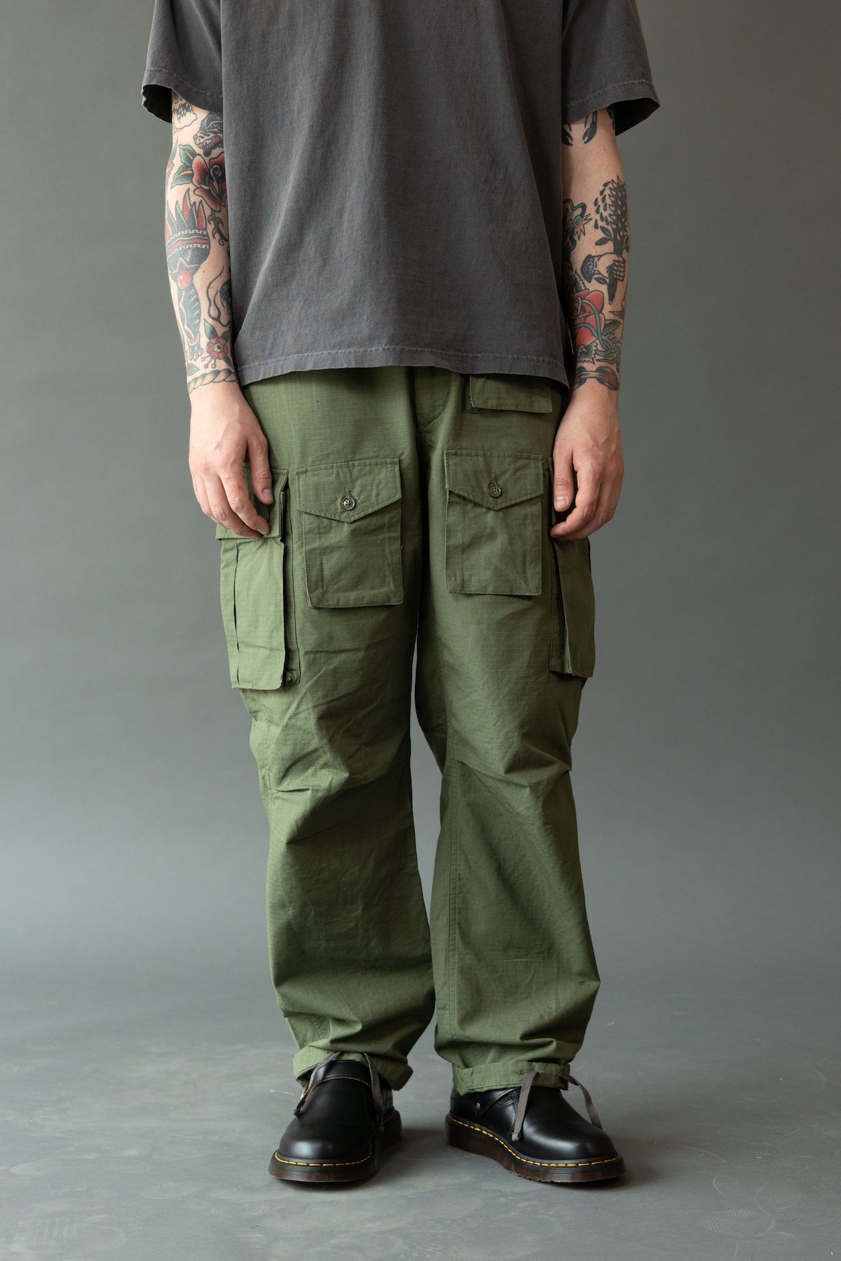 Engineered Garments - FA Pant - Olive Cotton Ripstop - Canoe Club