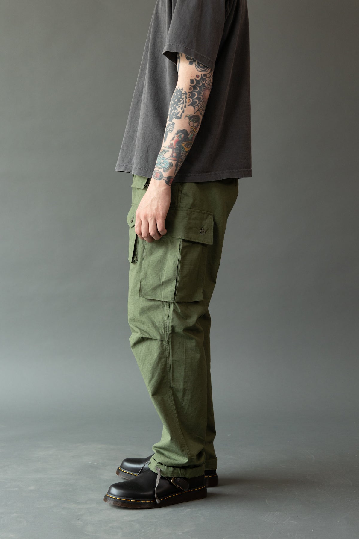 Engineered Garments - FA Pant - Olive Cotton Ripstop - Canoe Club