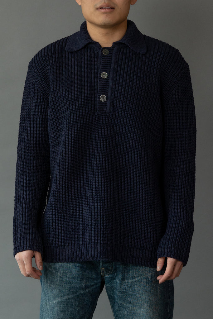 Our Legacy - Big Piquet - Navy Chunky Cotton Rib - Canoe Club