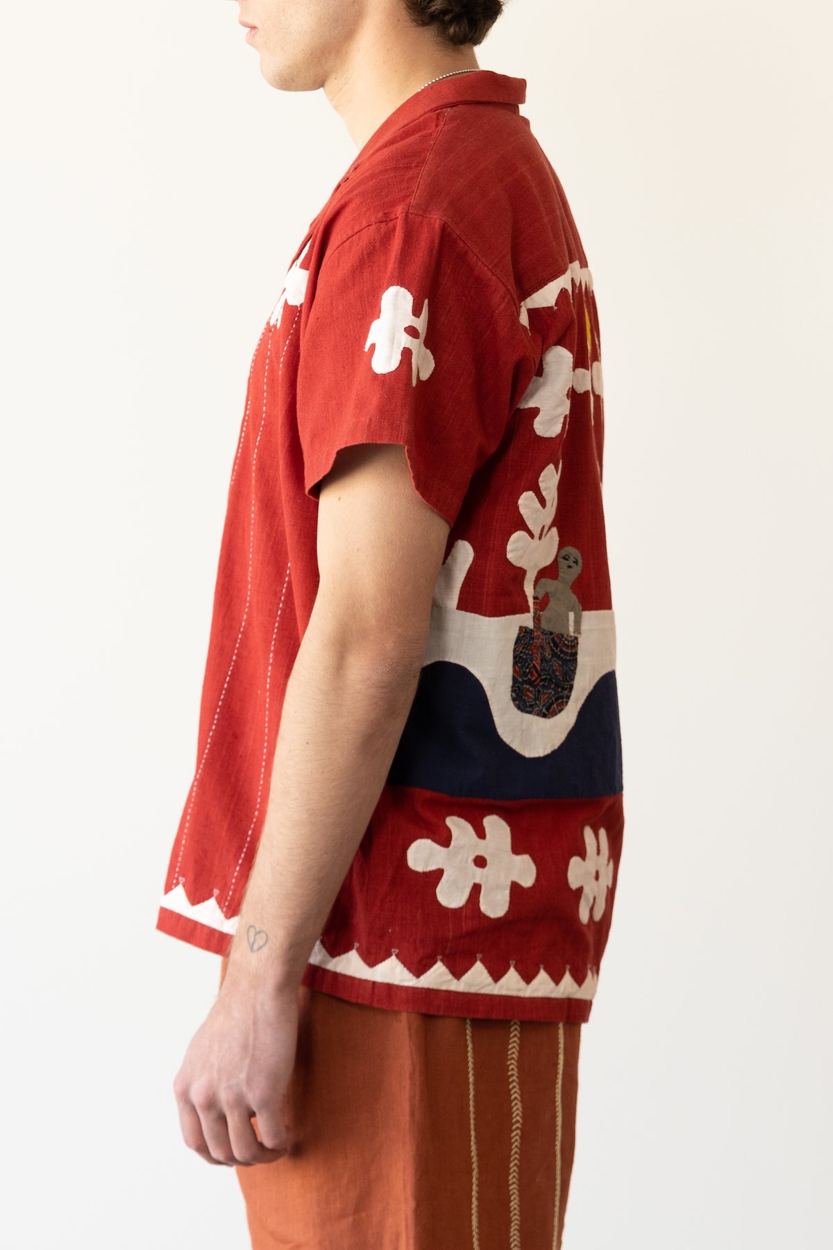 Harago - Cloud Applique Shirt - Red - Canoe Club