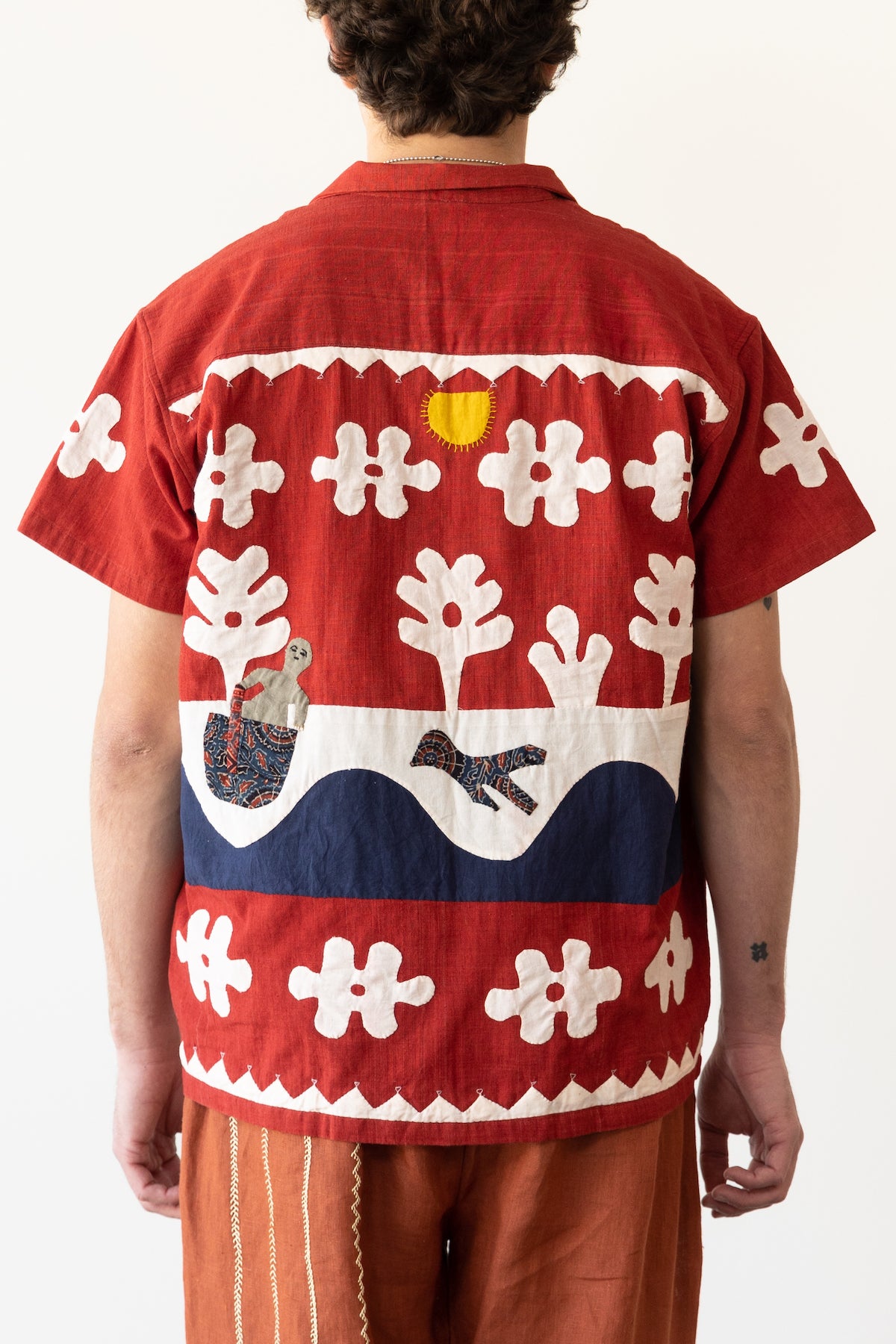 Harago - Cloud Applique Shirt - Red - Canoe Club
