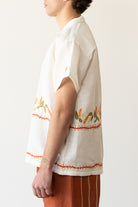 Harago - Tiger Safari Embroidered Shirt - Off White - Canoe Club