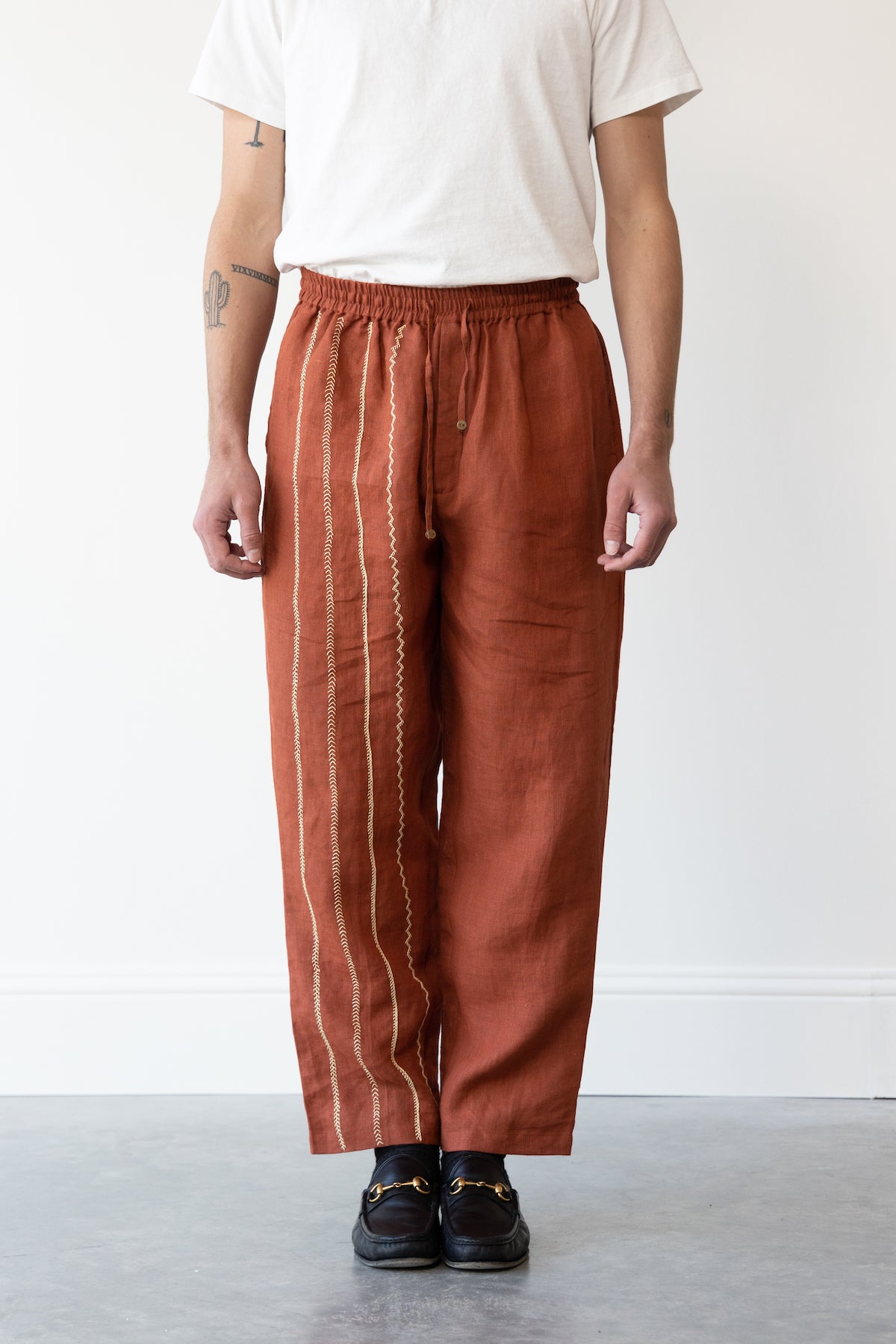 Harago - Kutch Embroidered Pants - Terracota - Canoe Club