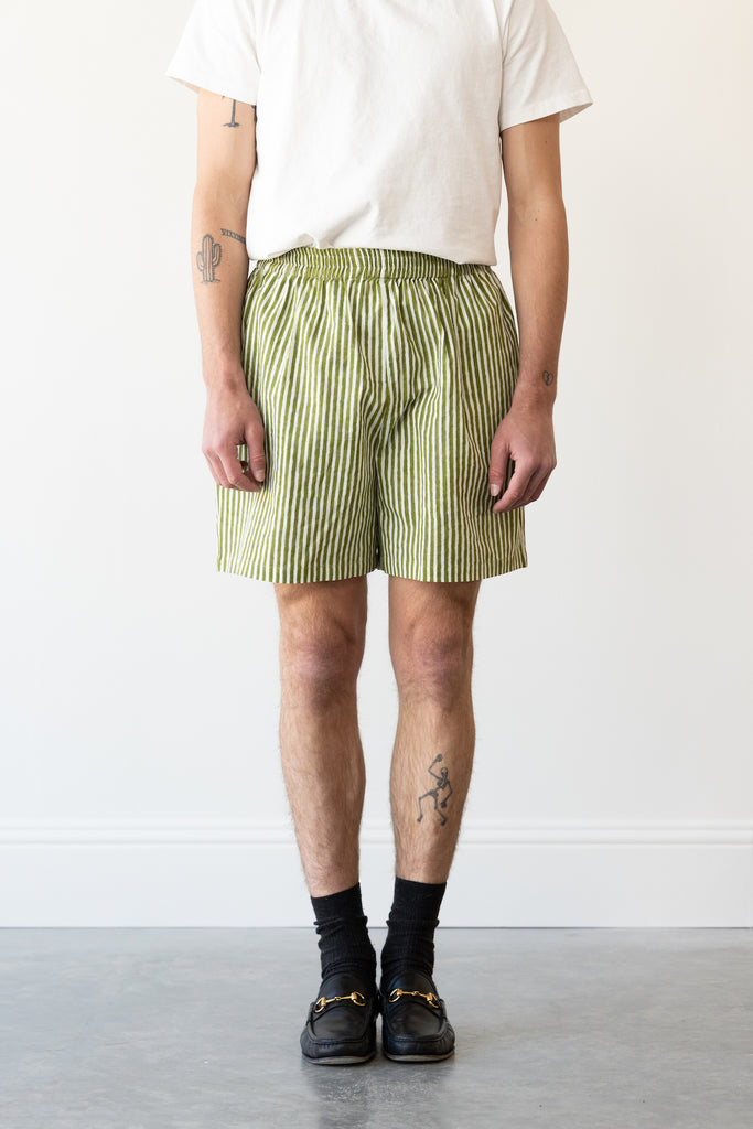 Harago - Stripe Shorts - Green - Canoe Club