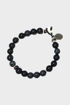 Mikia - Spiderweb Obsidian/Glass Bracelet with Puka Shell Button - Canoe Club