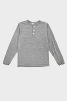 Velva Sheen - Tubular Knit Henley - Heather Grey - Canoe Club
