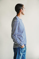 Comme des Garçons PLAY - Red Heart Striped T-Shirt - Navy/White - Canoe Club