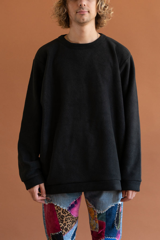 Kapital - Reverse Fleece BIG SWT - Black - Canoe Club