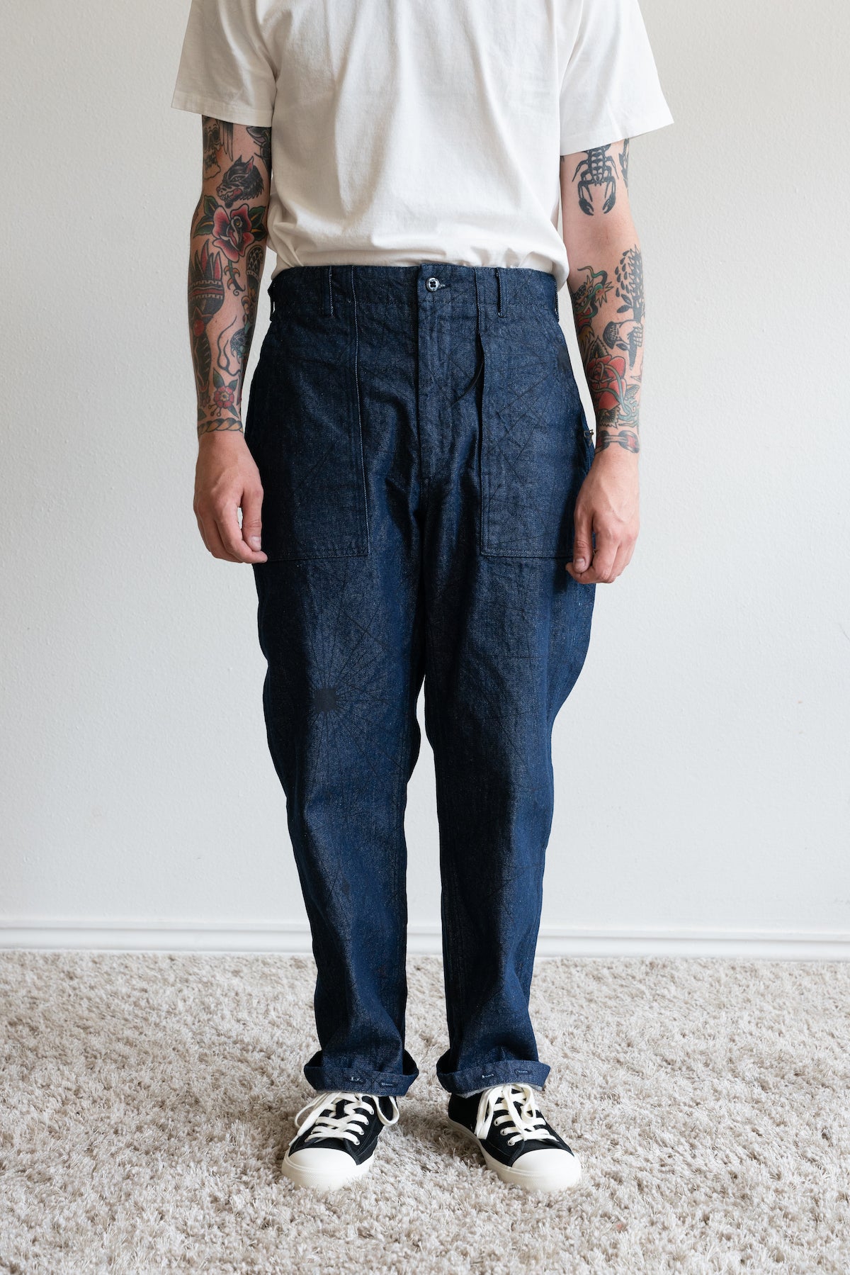 Engineered Garments Fatigue Pant | Indigo Nautical Print 12oz