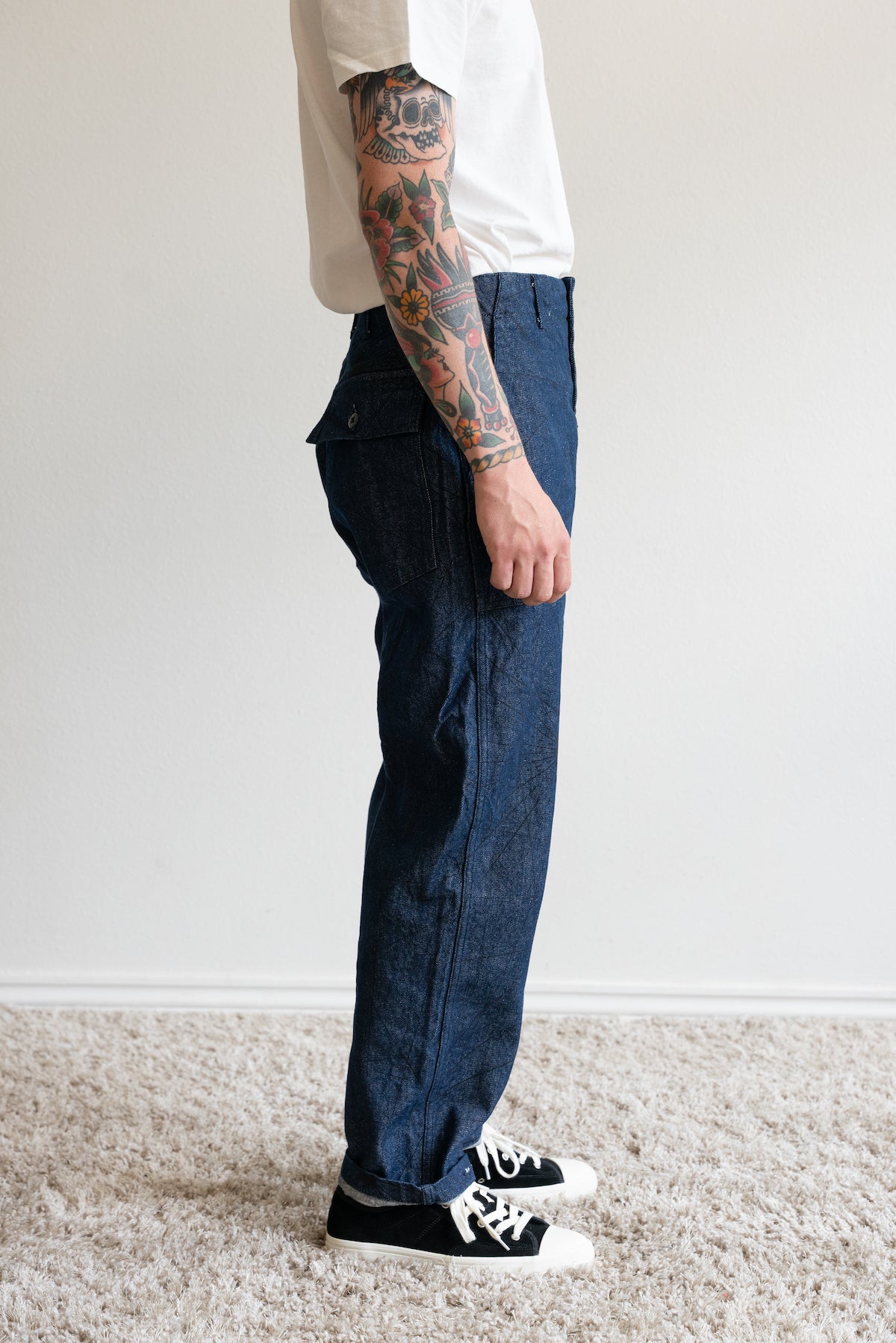 Engineered Garments Fatigue Pant | Indigo Nautical Print 12oz