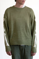 Kapital - 5G Cotton Knit BONE Crew Sweater - Khaki - Canoe Club