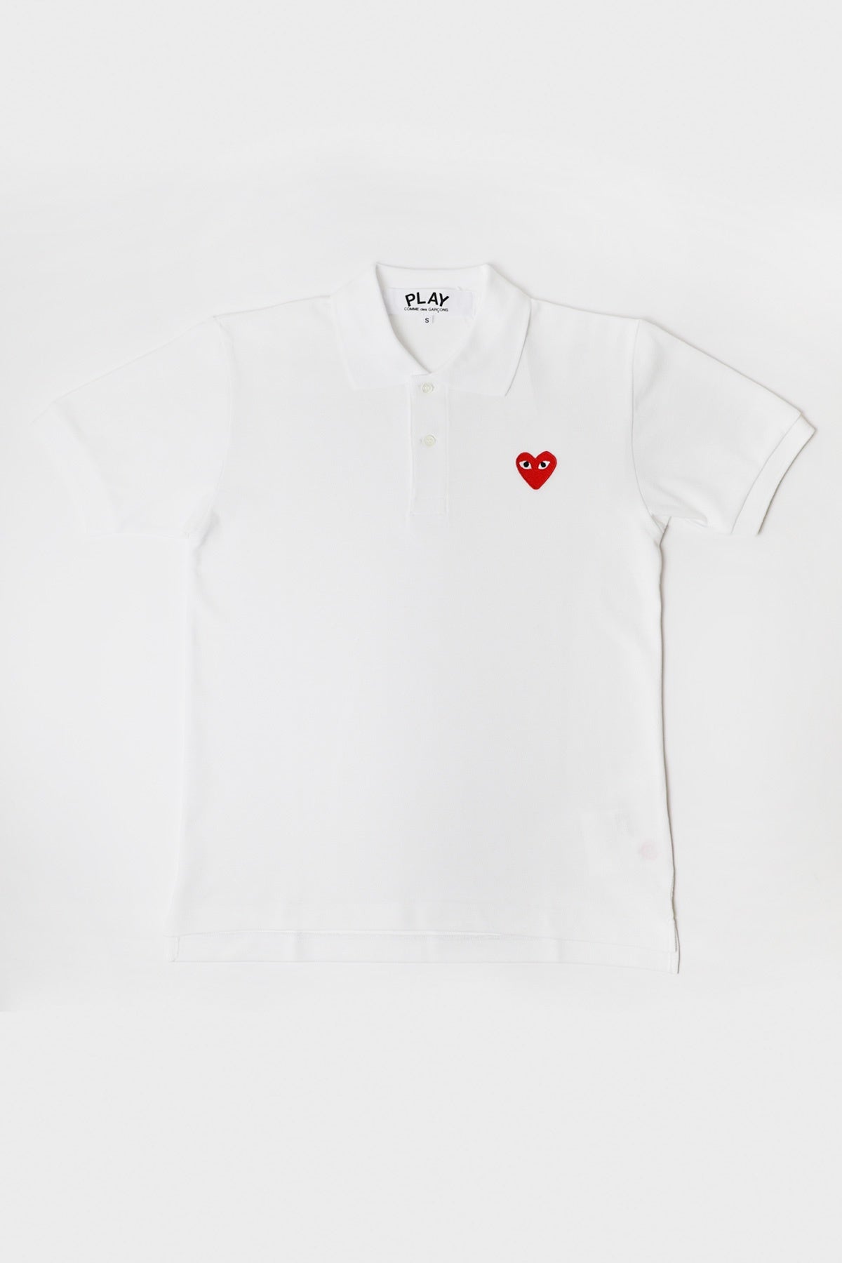 Comme des Garçons PLAY - Red Heart Polo - White - Canoe Club