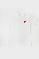 Comme des Garçons PLAY - Red Heart Polo - White - Canoe Club