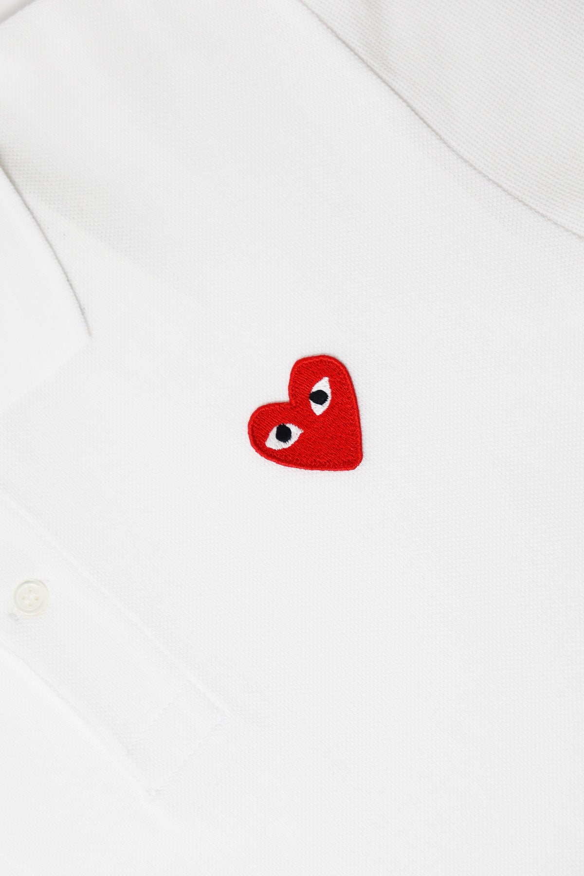 Comme des Garçons PLAY - Red Heart Polo - White - Canoe Club