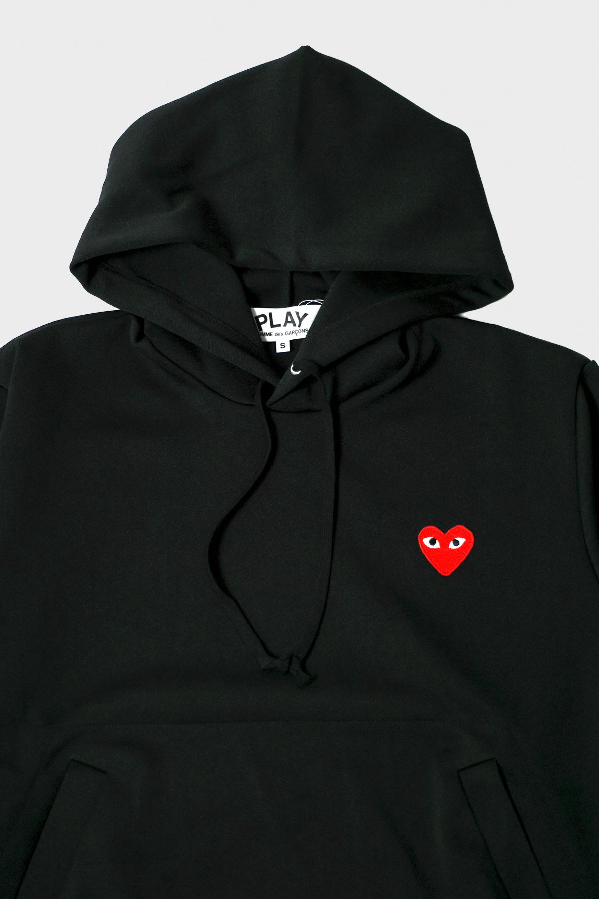Comme des Garçons PLAY - Red Heart Hooded Sweatshirt- Black - Canoe Club