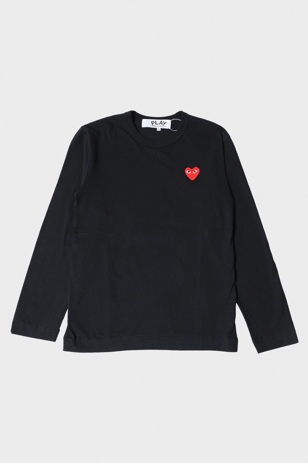 Comme des Garçons PLAY - Red Heart Long Sleeve T-Shirt - Black - Canoe Club