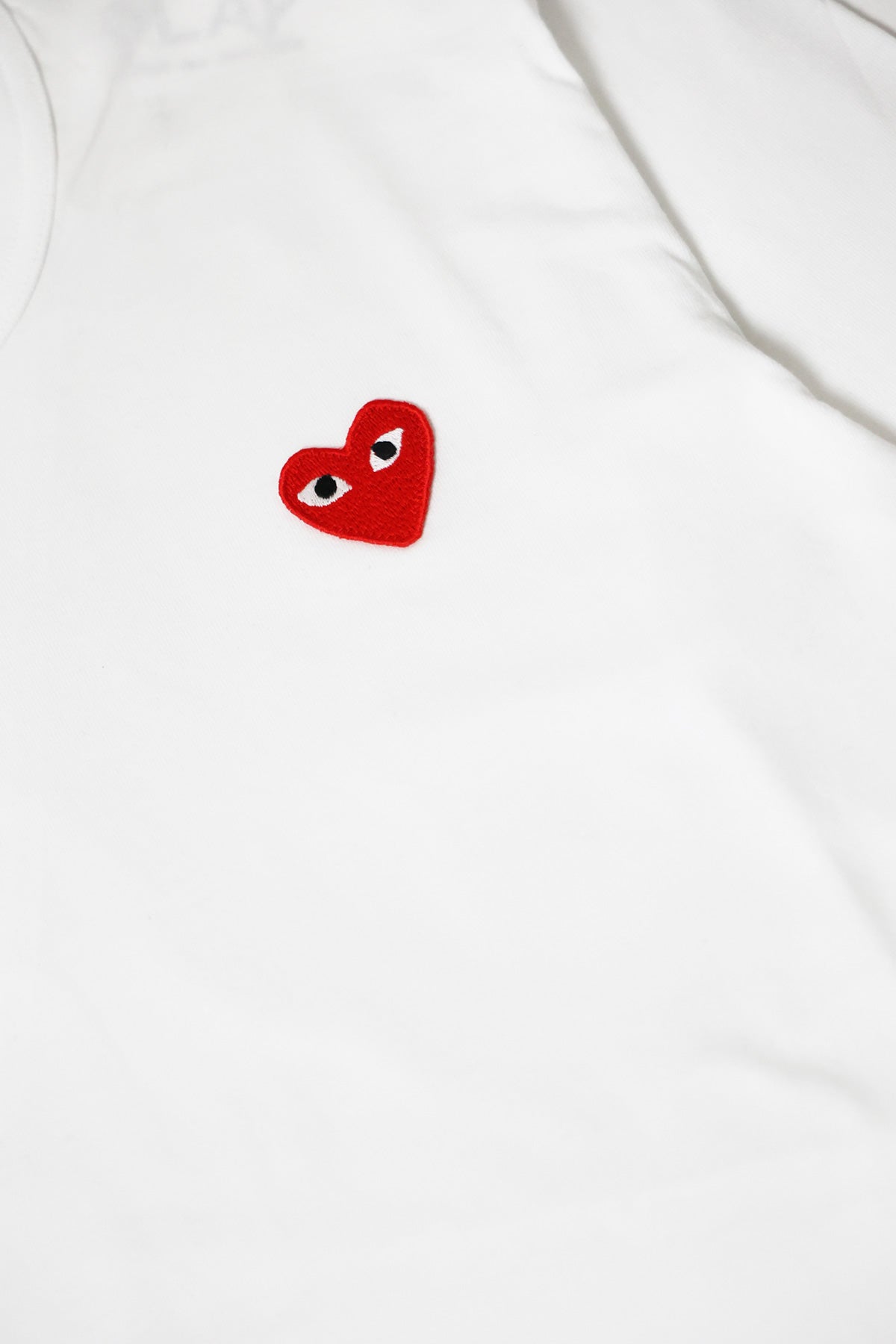 Comme des Garçons PLAY - Red Heart Long Sleeve T-Shirt - White - Canoe Club