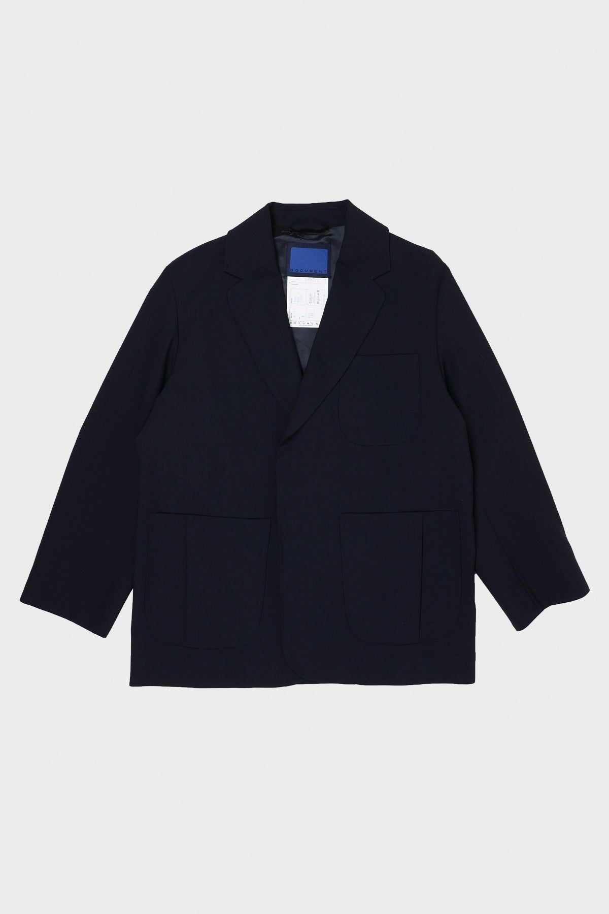 Document - Hopsack Oversized Blazer - Navy - Canoe Club