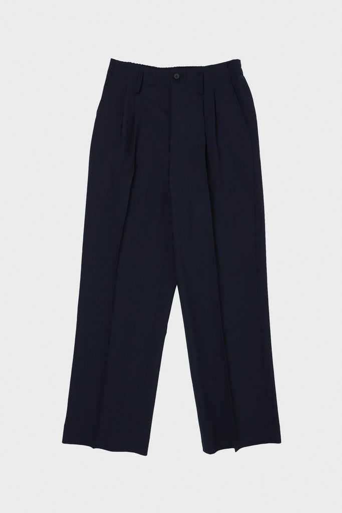 Document - Hopsack Wide & Easy Trousers - Navy - Canoe Club