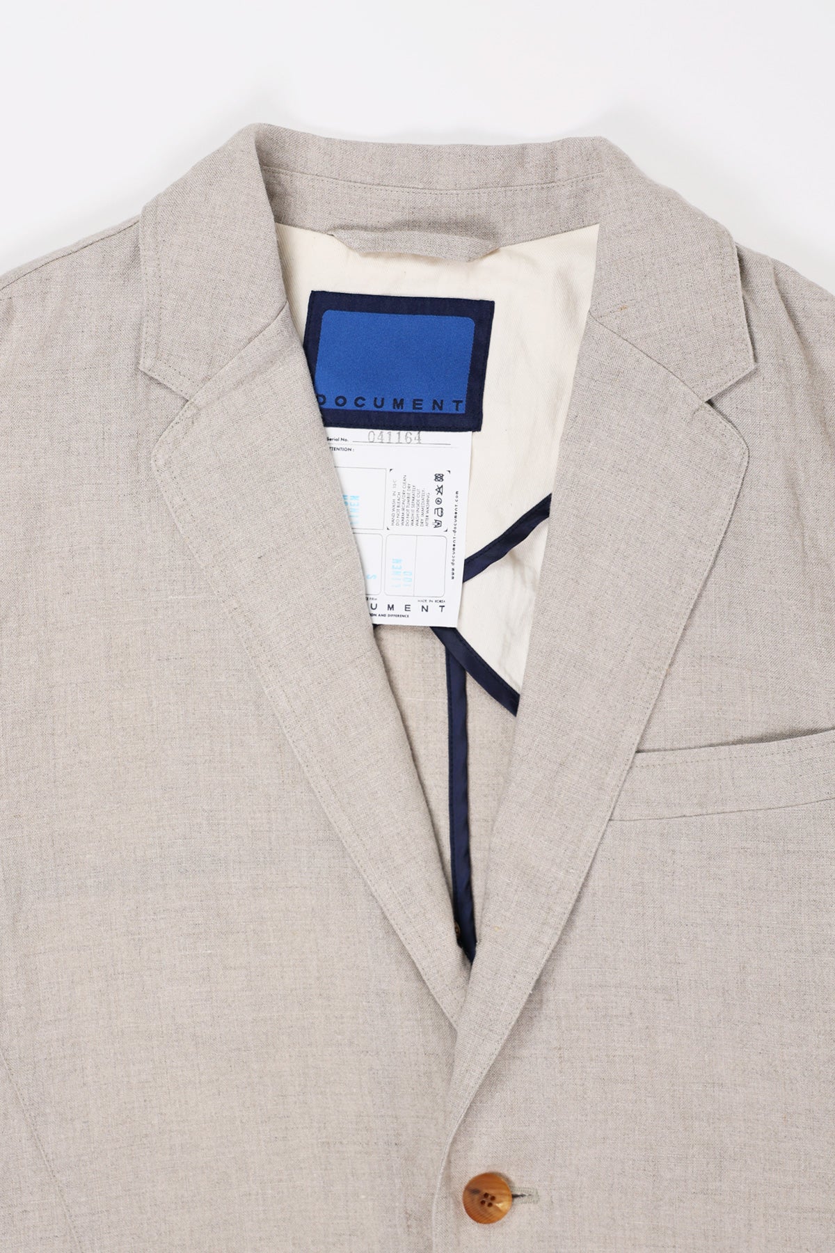 Document - Irish Linen Relaxed Jacket - Beige - Canoe Club