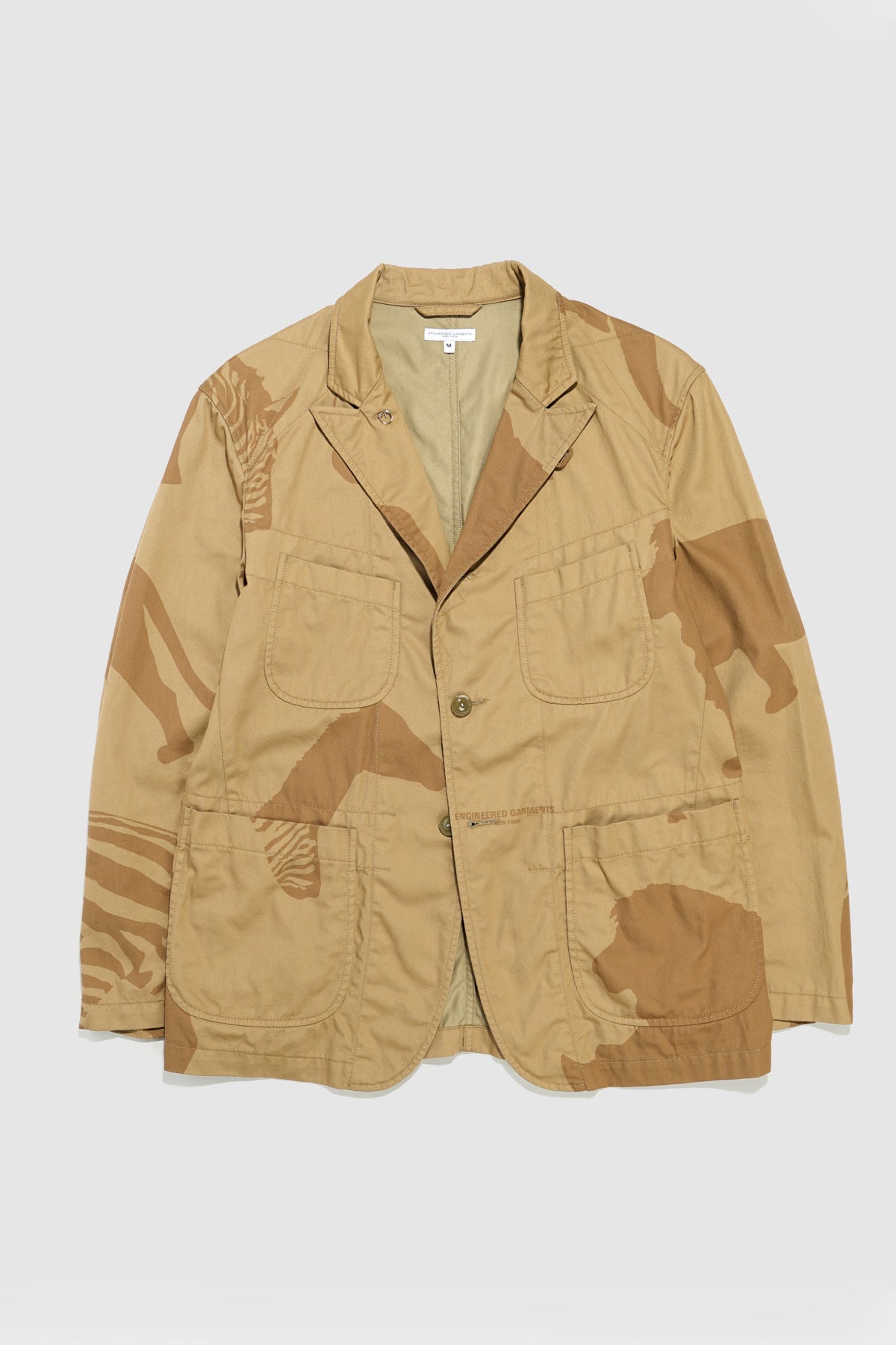 Engineered Garments Bedford Jacket | Khaki Animal Print Cotton