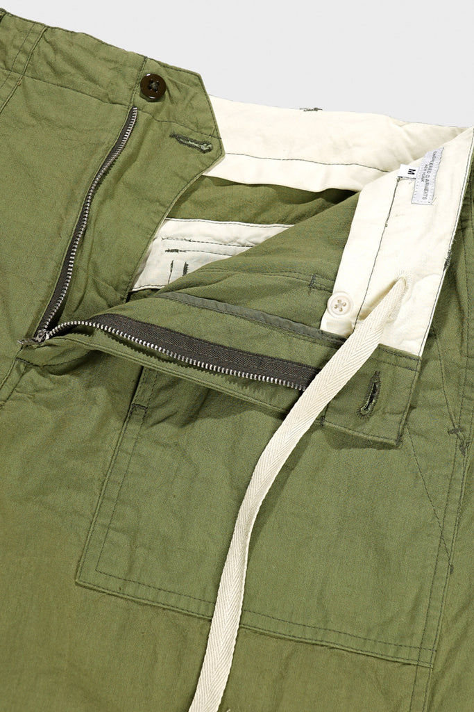 Engineered Garments - Fatigue Short - Olive Cotton Sheeting - Canoe Club