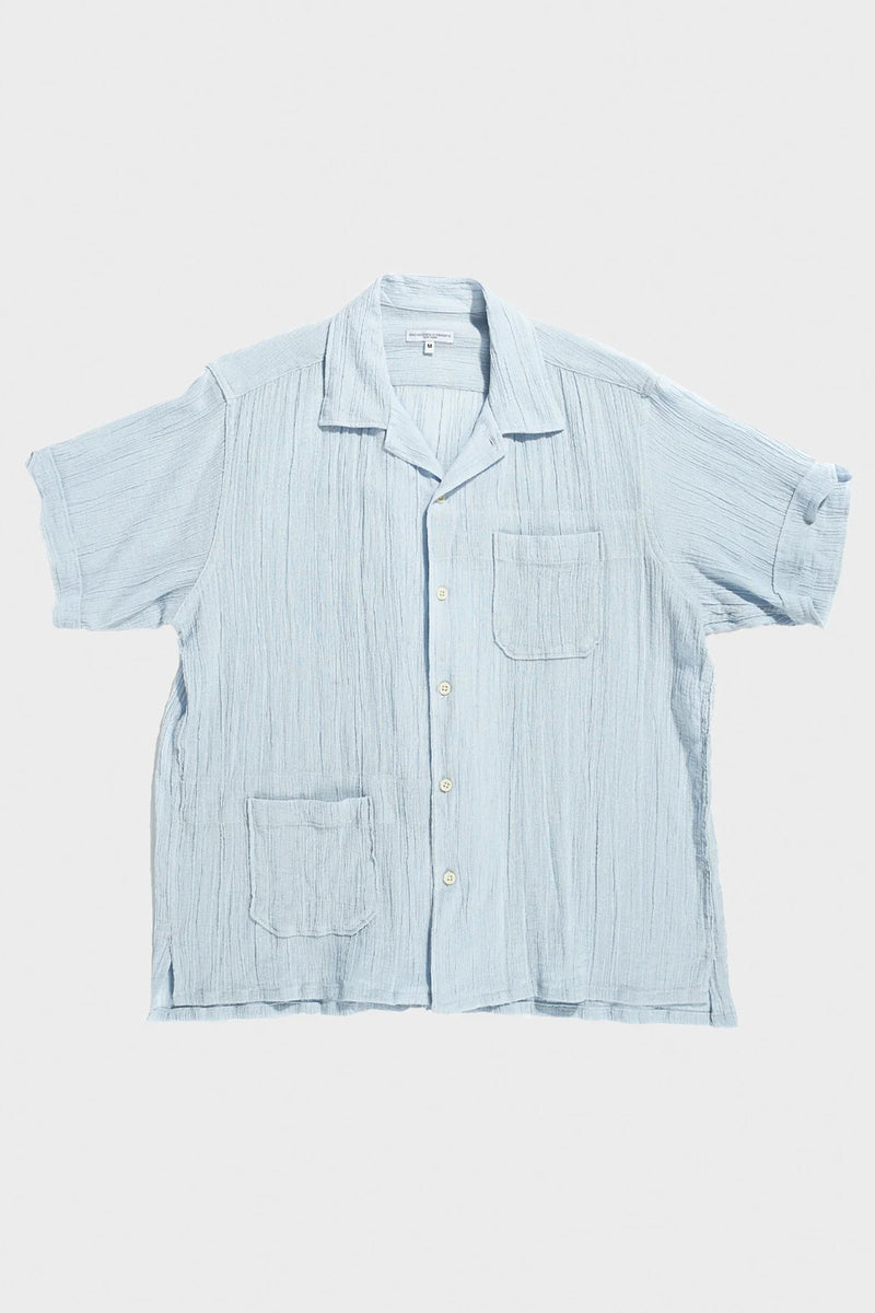 Engineered Garments Camp Shirt | Light Blue Cotton Crepe | Canoe Club