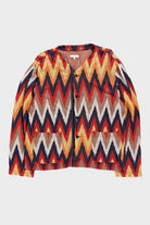 Engineered Garments - Knit Cardigan - Red/Navy Ikat Knit - Canoe Club