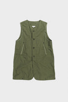 Engineered Garments - Liner Vest - Olive Cotton Ripstop - Canoe Club
