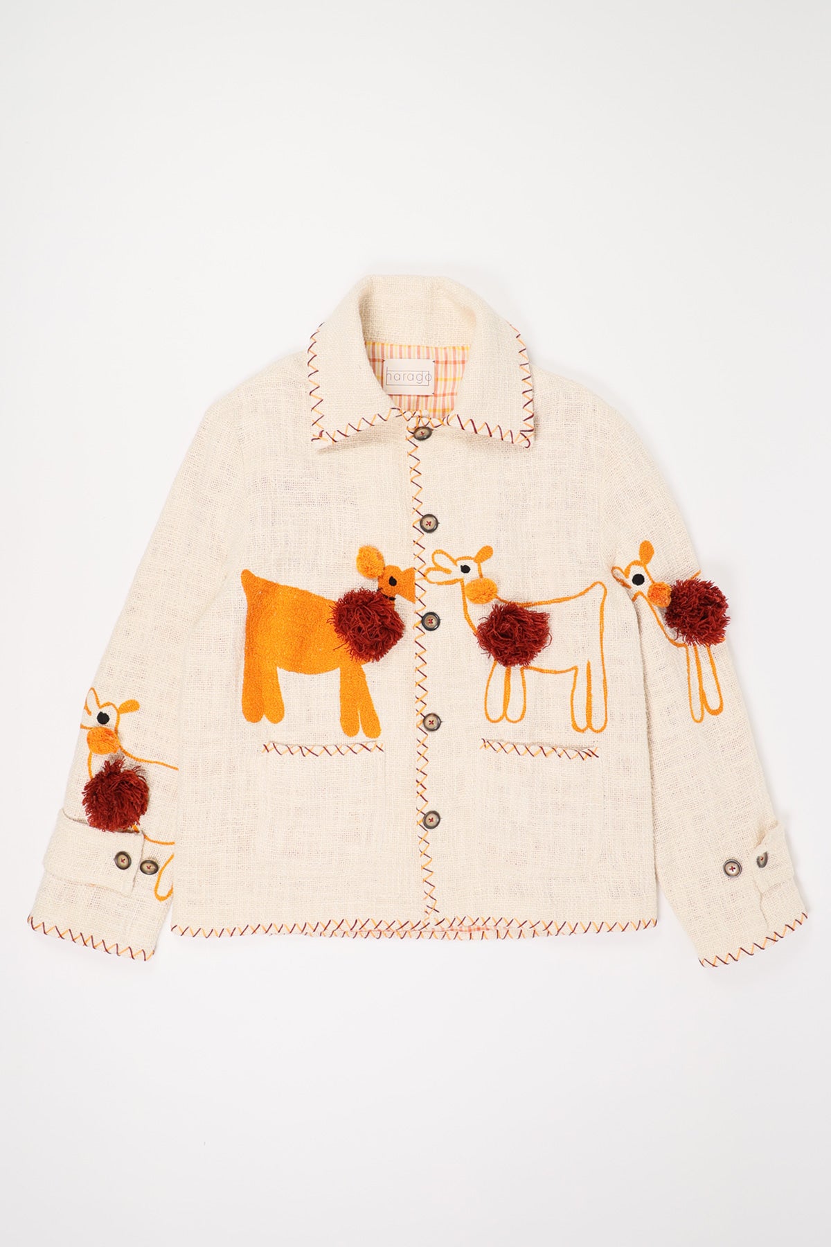 Harago - Animal Embroidered Blouson Jacket - Off White - Canoe Club