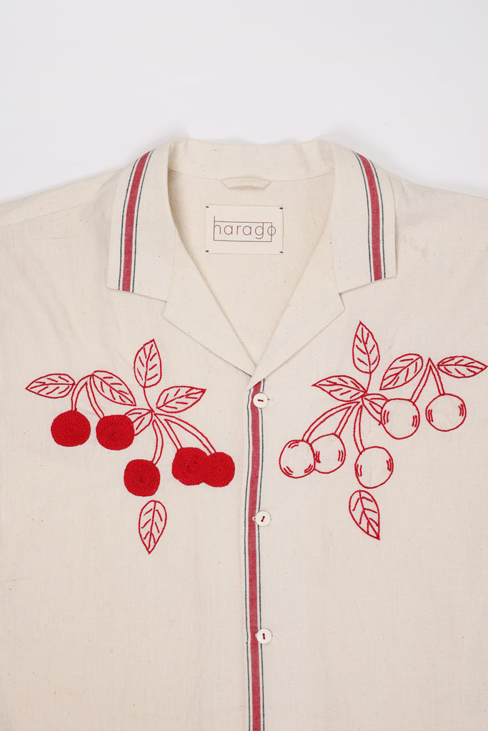 Harago - Antique Red Work Shirt - Off-White - Canoe Club