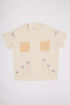 Harago - Cross Stitch Embroidered Shirt - Off White - Canoe Club