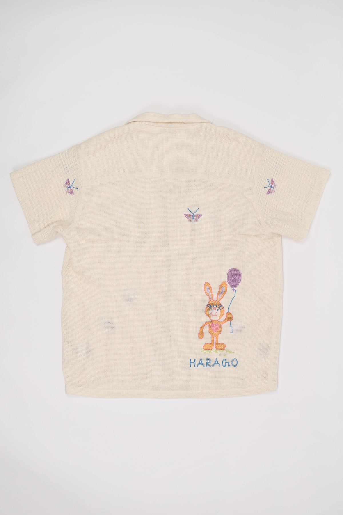 Harago - Cross Stitch Embroidered Shirt - Off White - Canoe Club