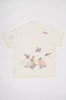 Harago - Gond Bird Embroidered Shirt - Off-White - Canoe Club
