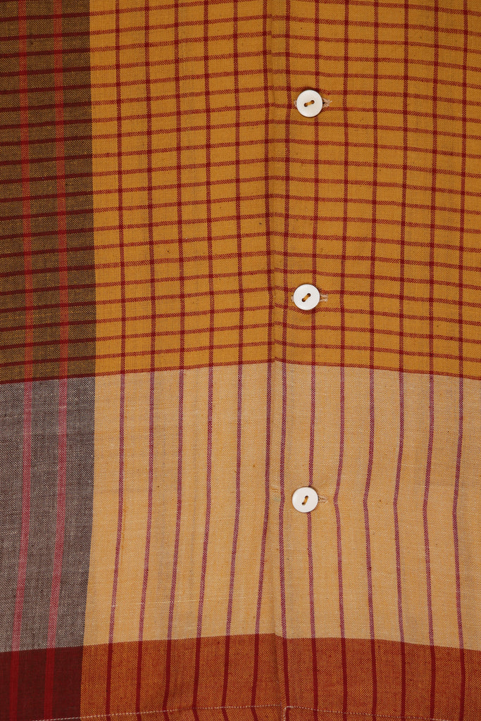 Harago - Handloom Stripe Check Shirt - Multi - Canoe Club