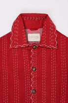 Harago - Kantha Applique Pocket Blouson Jacket - Red - Canoe Club