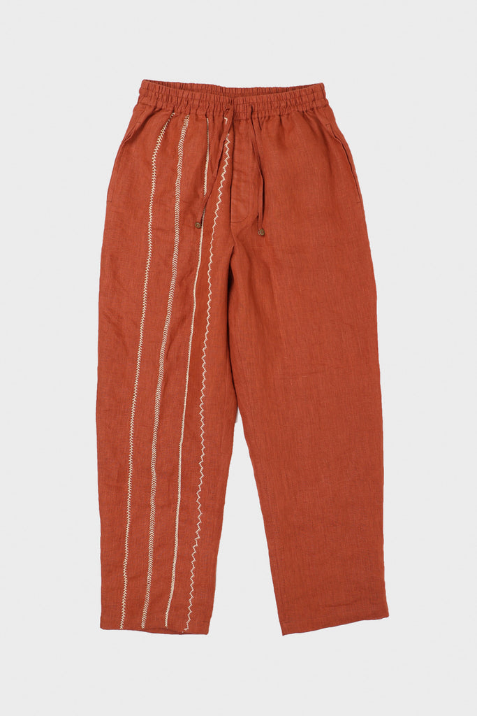 Harago - Kutch Embroidered Pants - Terracota - Canoe Club