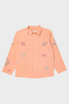 Harago - Kutch Embroidered Shirt - Peach - Canoe Club