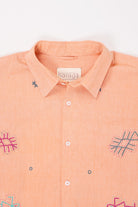Harago - Kutch Embroidered Shirt - Peach - Canoe Club
