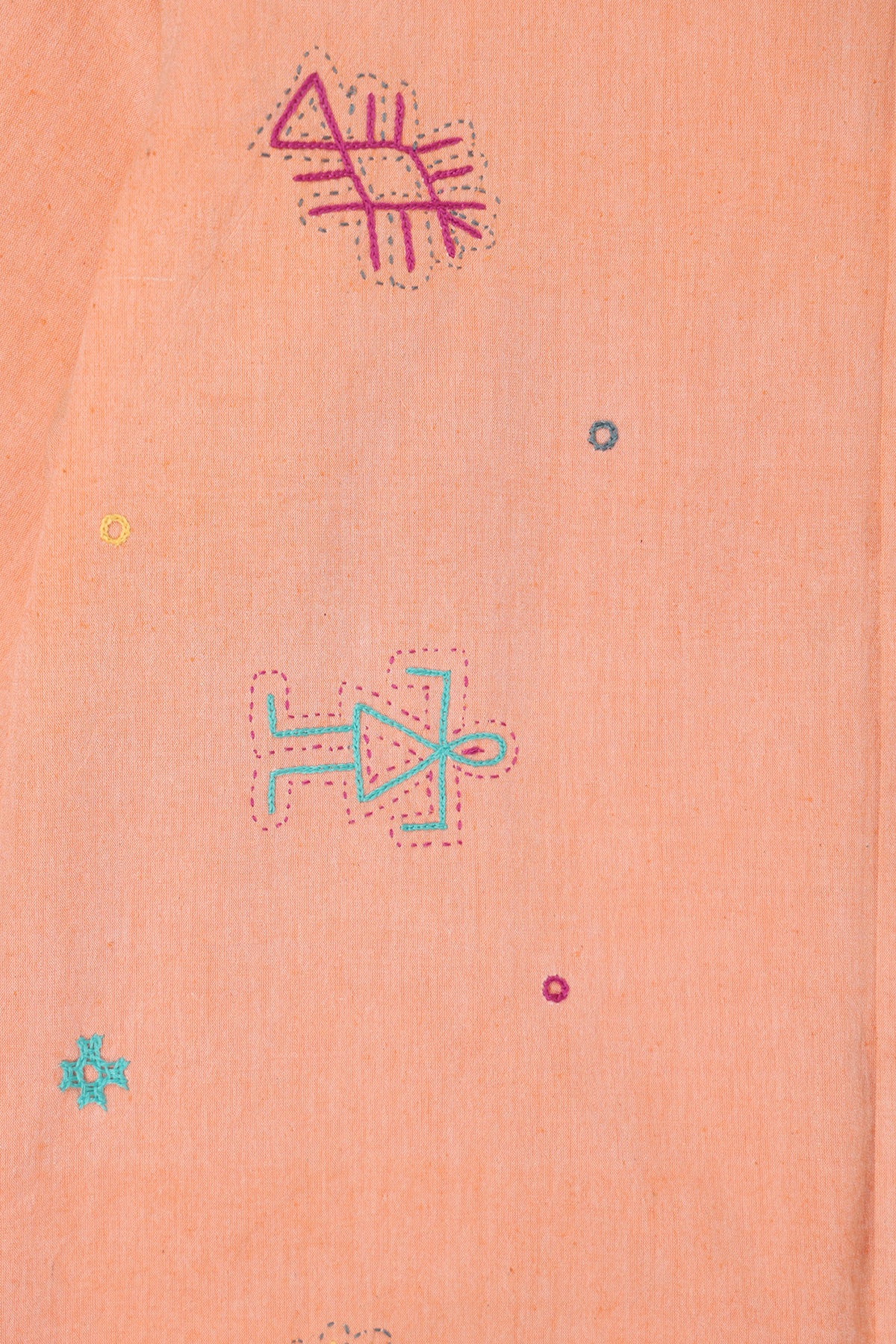 Harago - Kutch Embroidered Shirt - Peach - Canoe Club