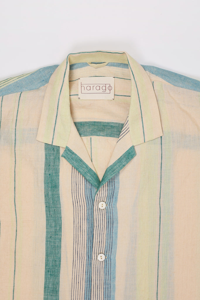 Harago - Linen Stripe Shirt - Cream - Canoe Club
