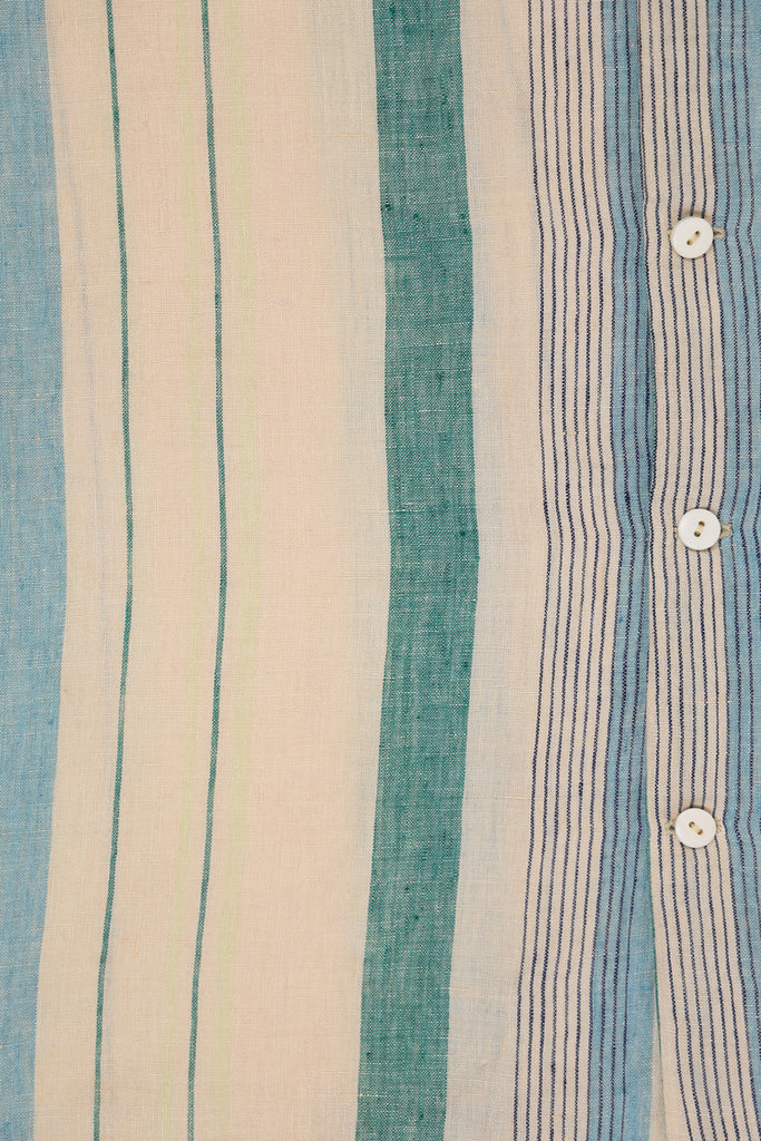 Harago - Linen Stripe Shirt - Cream - Canoe Club