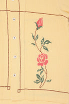 Harago - Rose Cross Stitch Shirt - Yellow - Canoe Club