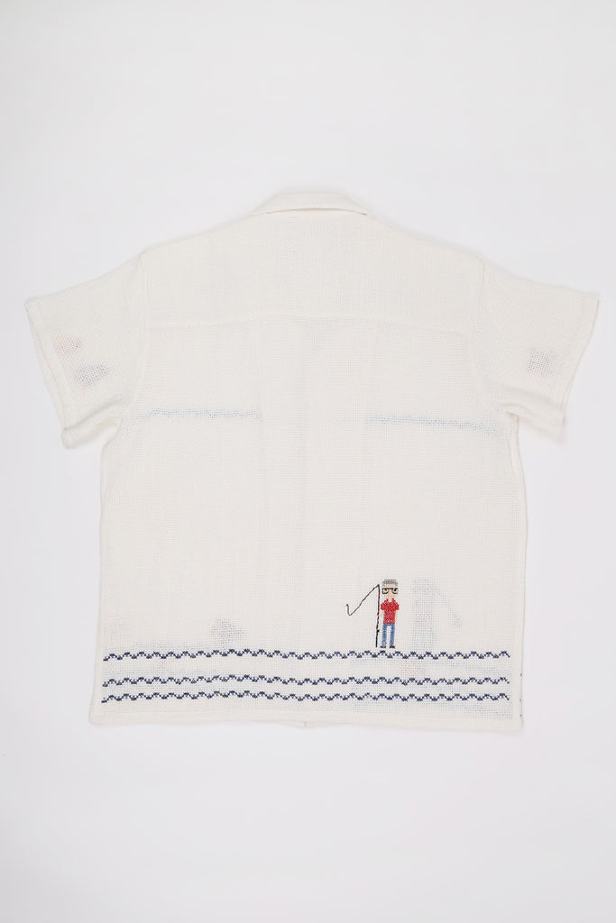 Harago - Village Narrative Embroidered Shirt - White - Canoe Club