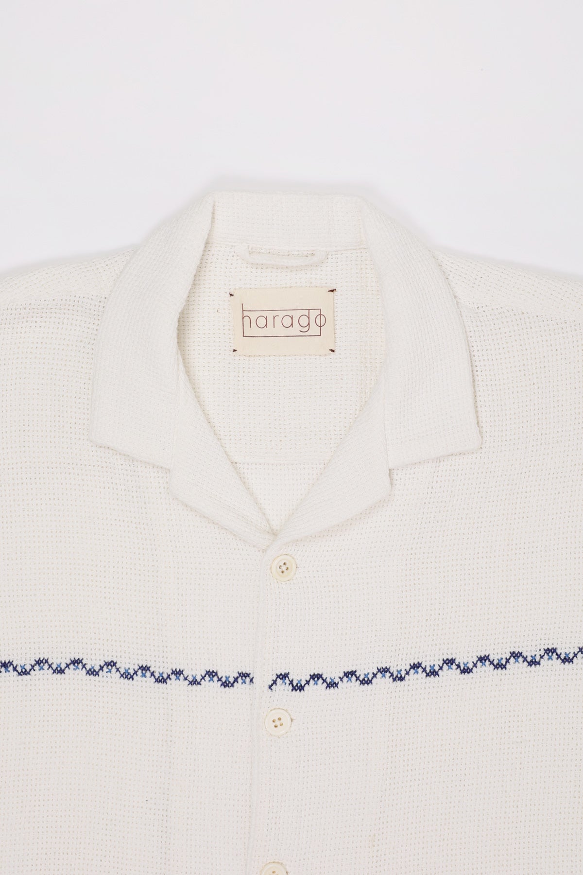Harago - Village Narrative Embroidered Shirt - White - Canoe Club