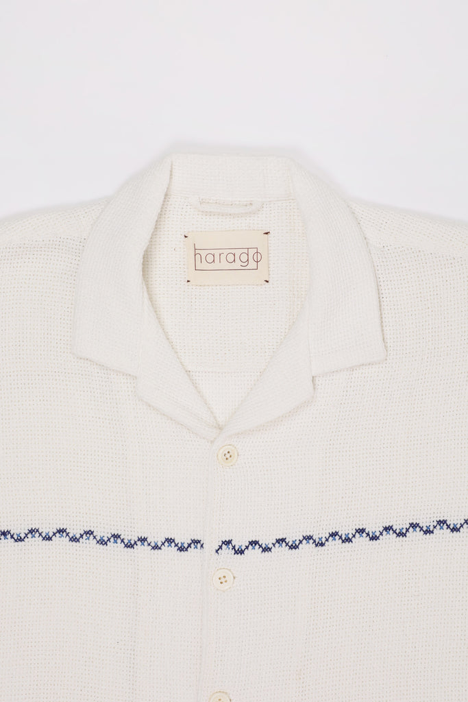 Harago - Village Narrative Embroidered Shirt - White - Canoe Club